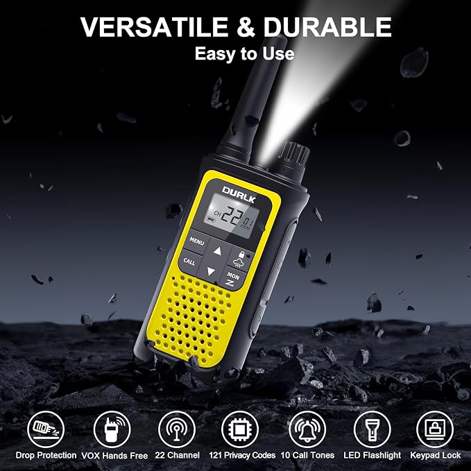 Rechargeable Walkie Talkies Long Range, 4 Pack Walkie Talkies - Image 5