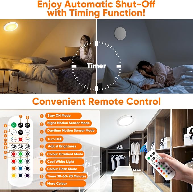 2 Pack Rechargeable Motion Sensor Ceiling Light - Image 8
