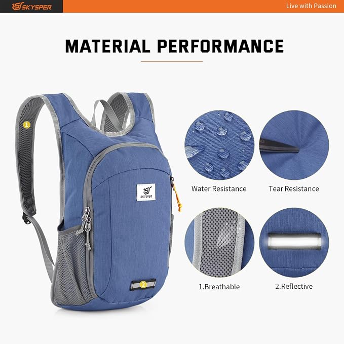 SKYSPER Small Daypack 10L Hiking Backpack Packable Lightweight Travel Day Pack - Image 4