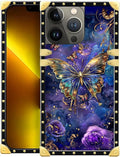 Compatible with iPhone 13 Pro Max Case, Glistening Golden Butterfly Vibrant by Unknown