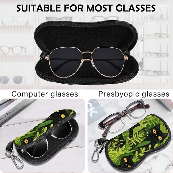 Glasses Case Sunglasses Eyeglass Soft Case Zipper Light Neoprene Pouch - Image 3