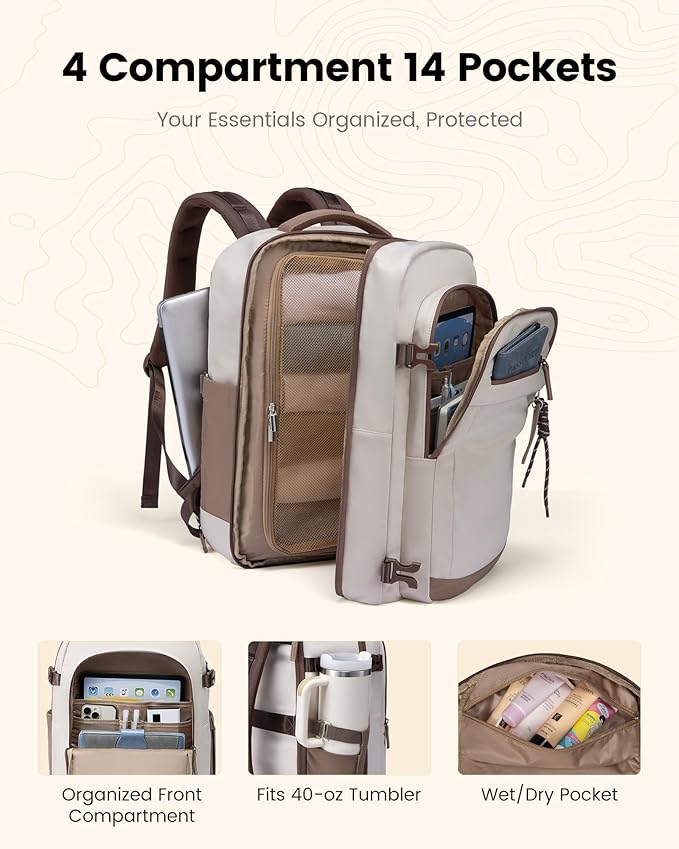 LOVEVOOK 50L Travel Backpack for Women, Airline Approved Carry On Luggage - Image 2