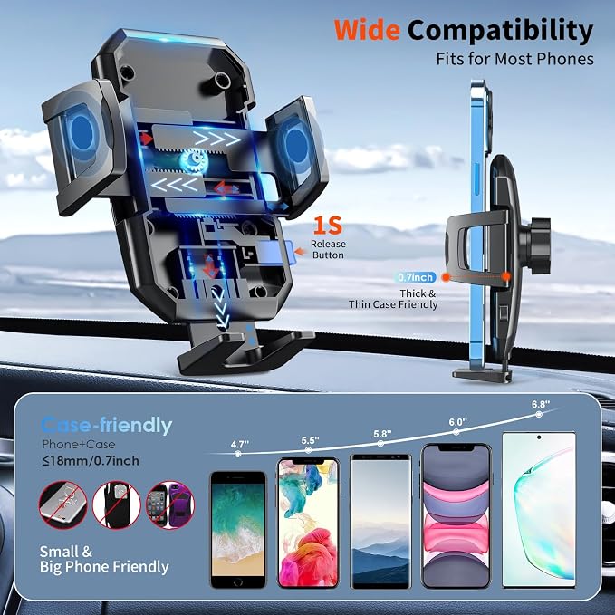 SUUSON Upgraded 3-in-1 Car Phone Holder Mount Phone Mount - Image 4