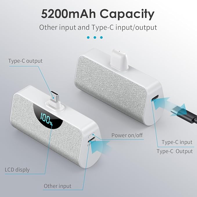Portable Charger for iPhone 17/16/15, 5200mAh PD USB C Power Bank Built-in - Image 5