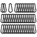 Black Carabiner, Heavy Duty Galvanized Steel Spring Snap Hook Carabiner Clips by High-PQ