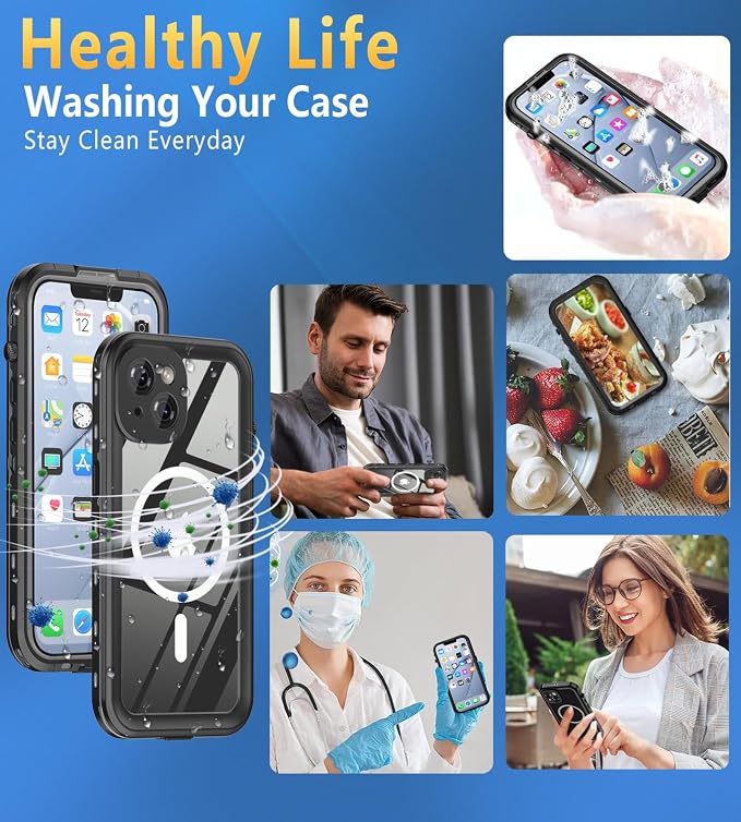 Design for iPhone 14 Case Waterproof 6.1'', Full Body Underwater Dustproof - Image 7
