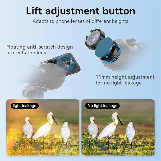 APEXEL Magnetic Telescope Phone Adapter, 45-55mm Aluminum Foldable Photo - Image 6