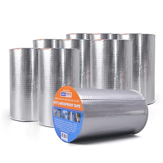 ADHES Butyl Tape Waterproof Tape Aluminum Foil Tape Sealan Tape, 8in x 16ft by ADHESTAPEPERSUITOFPERFECTION