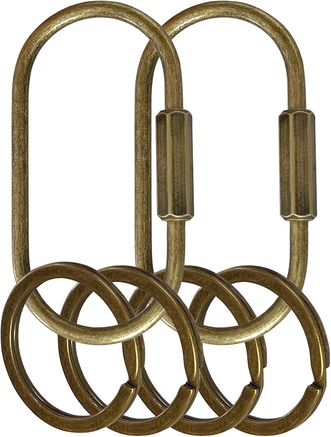 Key Chain, Brass Key Rings 2 Pack Screw Lock Key Organizer by Unknown