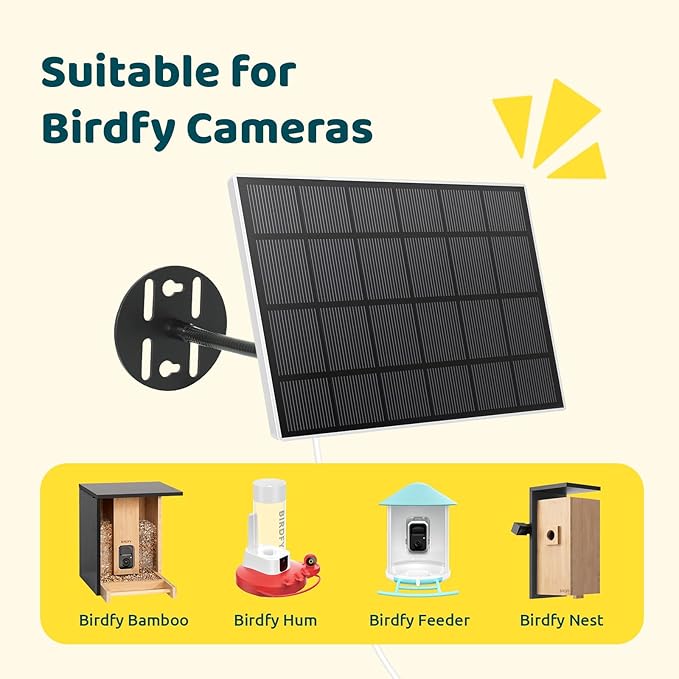 NETVUE Solar Panel for Bird Feeder Camera only, Type-C Charger, IP65 Waterproof - Image 5