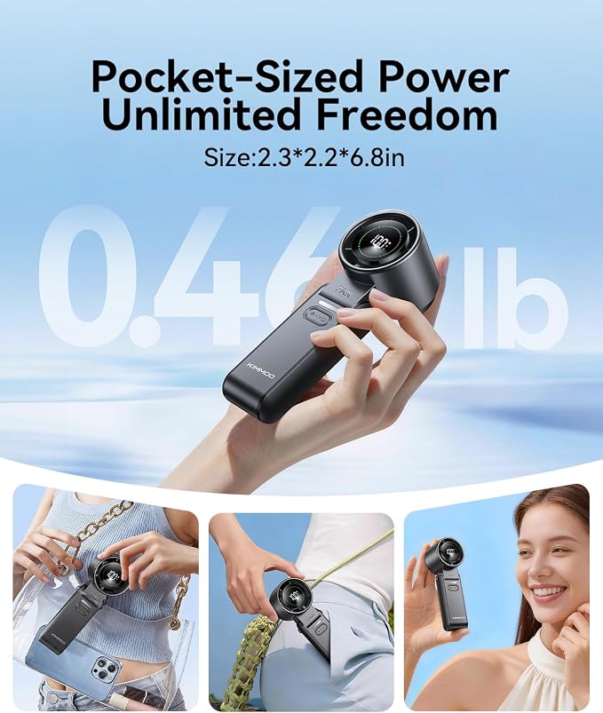 KIMMOO 2 Pack Black Portable Handheld Turbo Fan-100 Speeds, Powerful 20000 RPM - Image 7