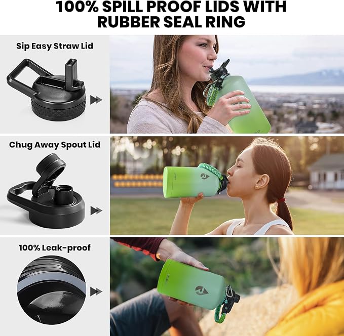 RAYMYLO One Gallon Water Bottle Insulated, Triple Walled Vacuum Stainless Steel - Image 3