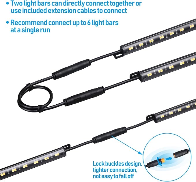 TORCHSTAR LED Safe Lighting Kit 3CCT, 12 Inch Linkable Light Bars, Motion Sensor - Image 5