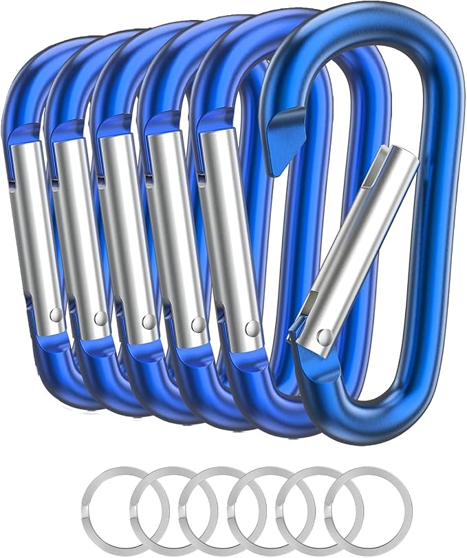 Carabiner Keychain Clip -3" Aluminum Carabiner D Ring, Caribeener Clips by LINGXINXIN