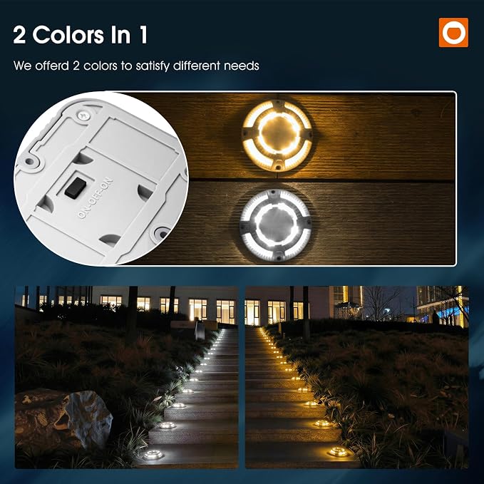 addlon Solar Dock Lights Outdoor 12 Pack, 2 Color Modes LED Deck Marine - Image 2