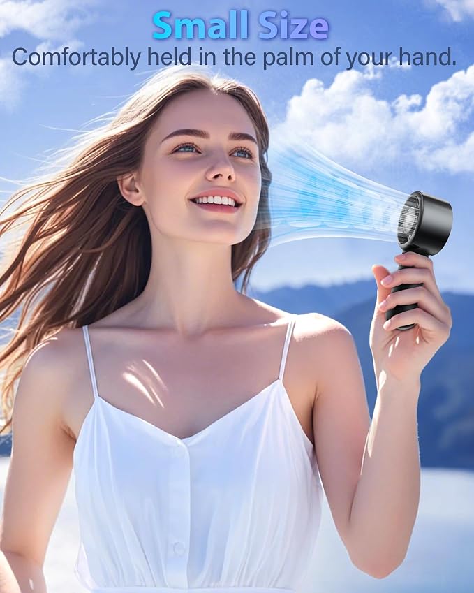 Portable Handheld Fan Personal Small Turbo Hand Fan Powerful, USB Rechargeable - Image 7