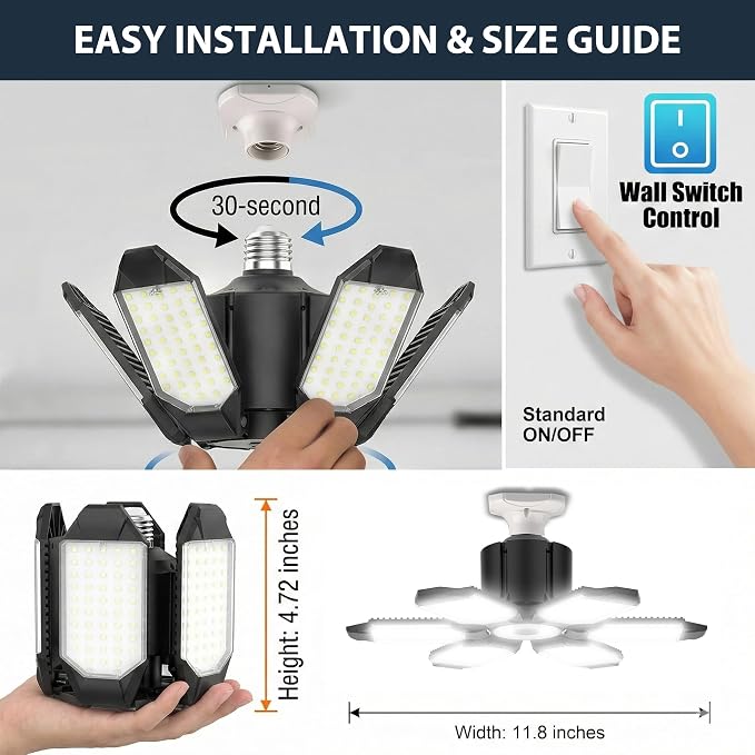 BRAINIAC 100W LED Garage Lights, 10000LM Ultra Bright Shop Light - Image 3