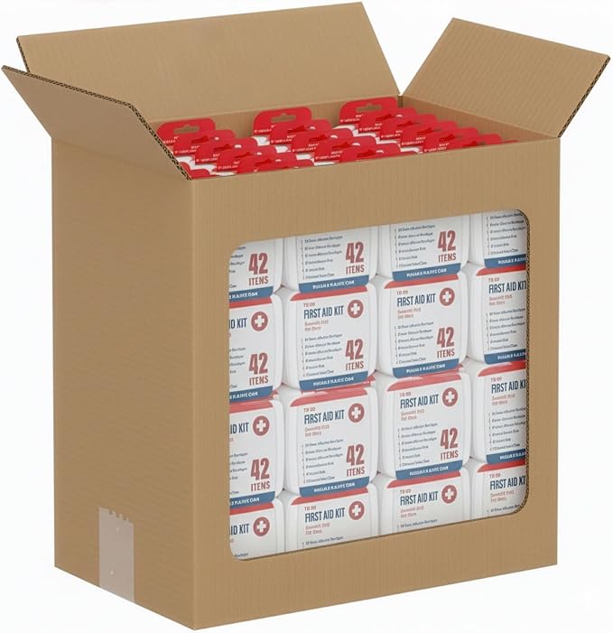 DecorRack 4000 Piece First Aid Kit, 96 Individual Boxes of 42 Items Each by DecorRack