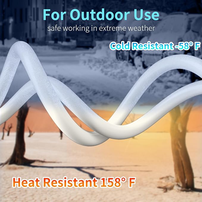 16/3 25 Ft 3 Outlet Extension Cord Indoor, Outdoor White Extension Cords - Image 5