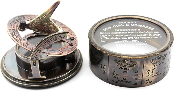Vintage Brass Sundial Compass - Image 6