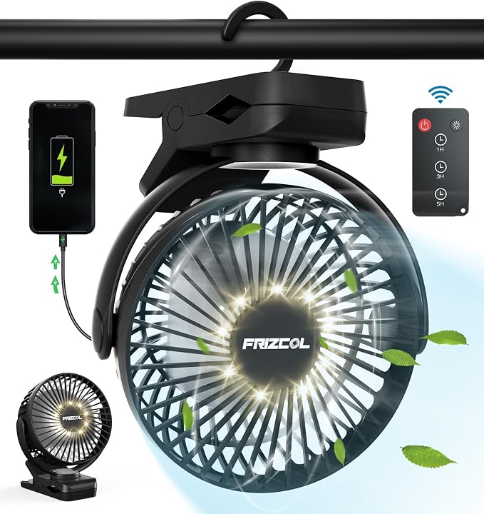 Portable Clip on Fan 65 Working Hours, Camping Fans by FollowUsGetMoreInfoNow