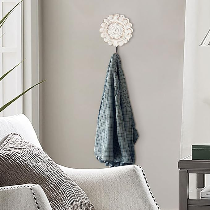 dwellington Distress Wood Flower Coat Hooks - Image 6