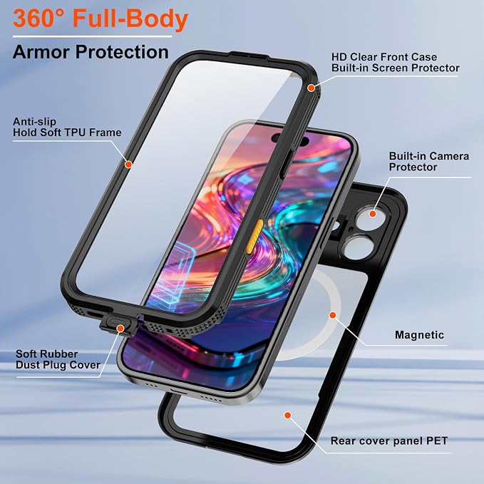 Waterproof Case for ‌iPhone 17, IP68 Certified, Military Grade Shockproof & - Image 9