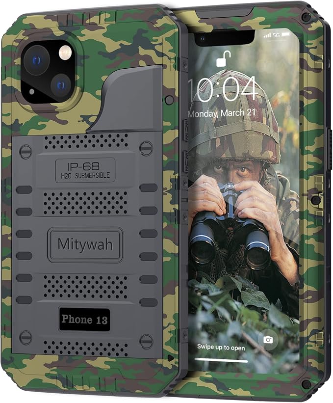 Mitywah Waterproof Case for iPhone 13, Heavy Duty Military Grade Protection by Mitywah