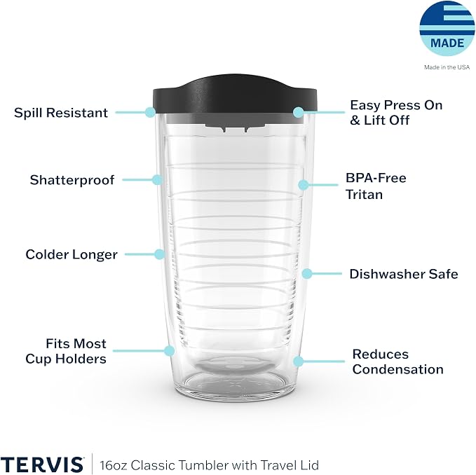 Tervis Clear & Colorful Lidded Made in USA Double Walled Insulated Tumbler - Image 3