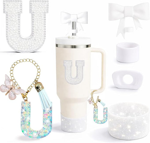 6PCS White Stanley Cup Accessories Set Fit by MOTEERLLU