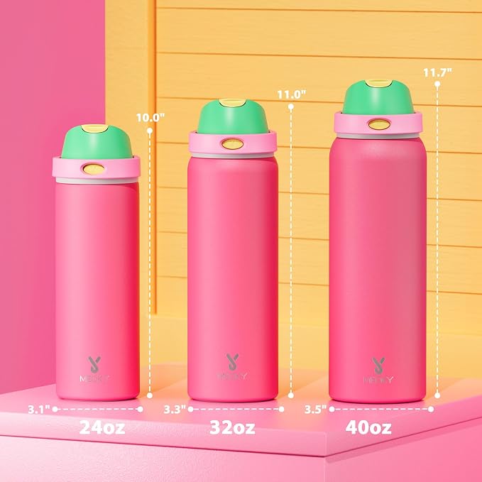 32 oz Insulated Water Bottle for Women: Meoky Stainless Steel Water Bottle - Image 3
