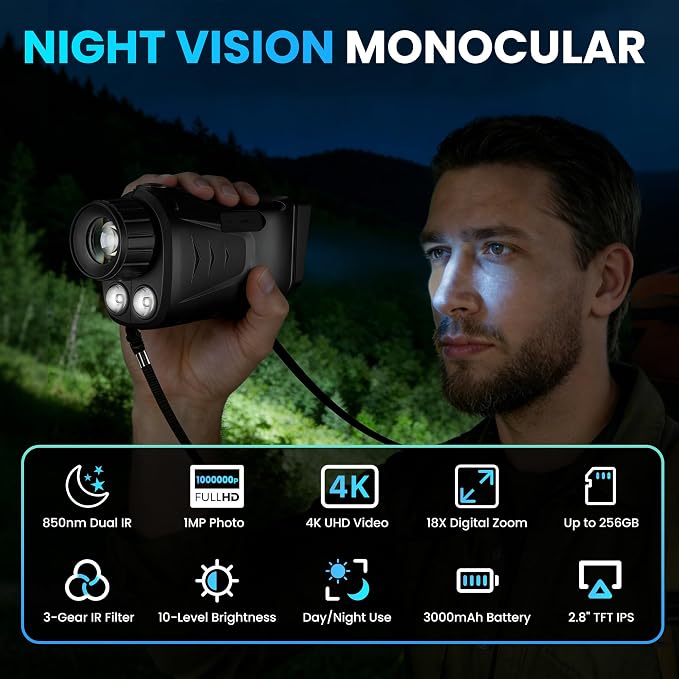 VXF Night Vision Monocular, 4K Night Vision Scope - Image 7