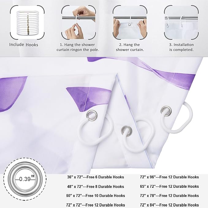 Purple Bow Shower Curtain - Image 6