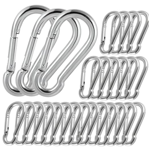 100Pack Heavy Duty Carabiner Clips, M8 5/16" Spring Snap Hooks 3Inch by REDOVANT