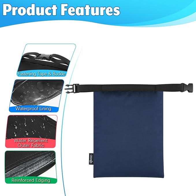 Cosmos 3 Pcs Waterproof Dry Bag, Mini Waterproof Pouch Portable Dry Sacks Small - Image 3