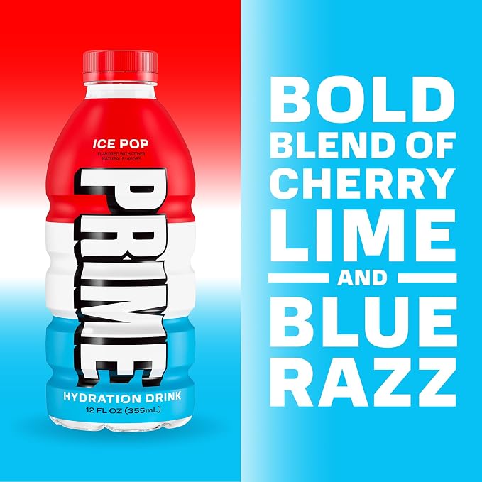 PRIME HYDRATION Variety, Berry Freeze, Cherry Freeze, & Ice Pop Sports Drinks - Image 3