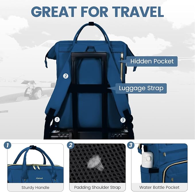 LOVEVOOK Laptop Backpack for Women, 18 Inch Professional Womens Travel Backpack - Image 4