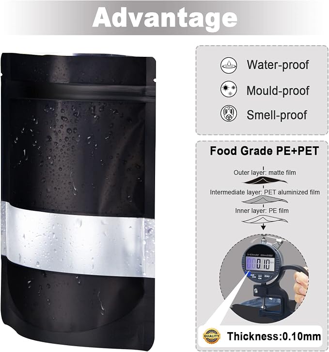 3.5"x5" 120pcs Mylar Bags for Food Storage, Smell Proof Bag - Image 5