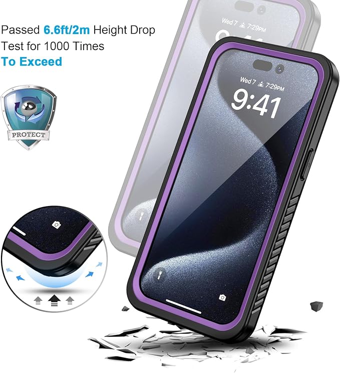Lanhiem for iPhone 15 Pro Case, IP68 Waterproof Dustproof Shockproof Cases - Image 5