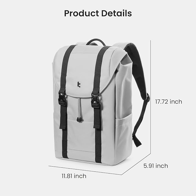 tomtoc Flap Laptop Backpack, Lightweight, Water-Resistant Casual Daypack - Image 9
