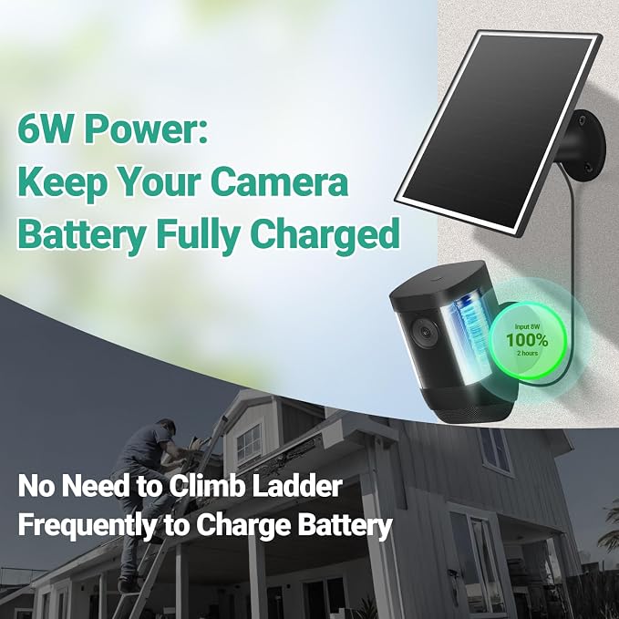 Solar Panel for Ring Camera, 6W Solar Charger - Image 4