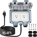 Outdoor Power Outlet Box with 16.4Ft Extension Cord, NEMA 5-15R, STW 14 AWG by ZUYIYI