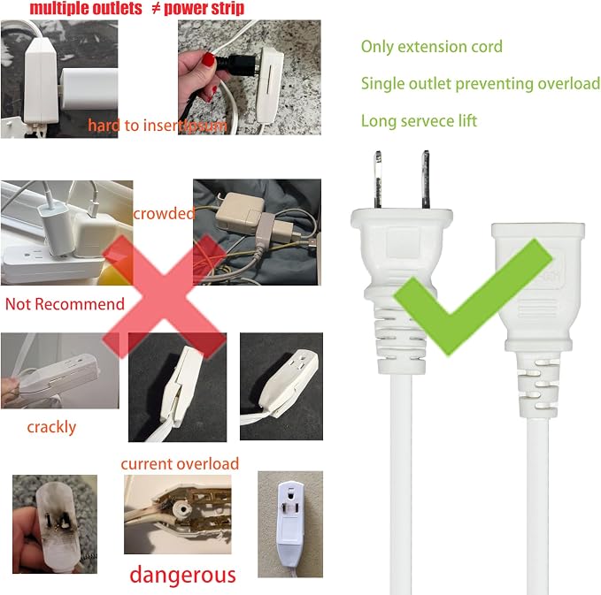 in Door Extension Cord 6FT 2 Prong Extension Cord Brown - Image 2