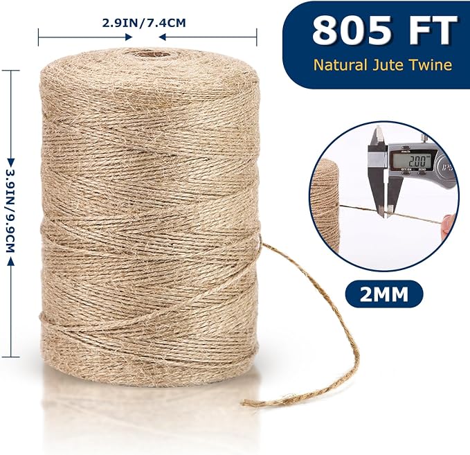 Vanhench 805FT Natural Jute Twine String, Bulk Hemp Jute Rope Cord Twine - Image 3