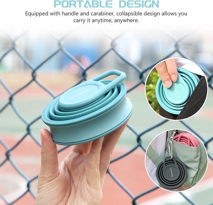 Nefeeko Collapsible Water Bottle, 17oz Reuseable BPA Free Silicone Foldable - Image 5