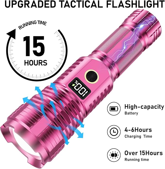 Flashlights High Lumens Rechargeable, 000LM LED Super Bright Flash Light - Image 4