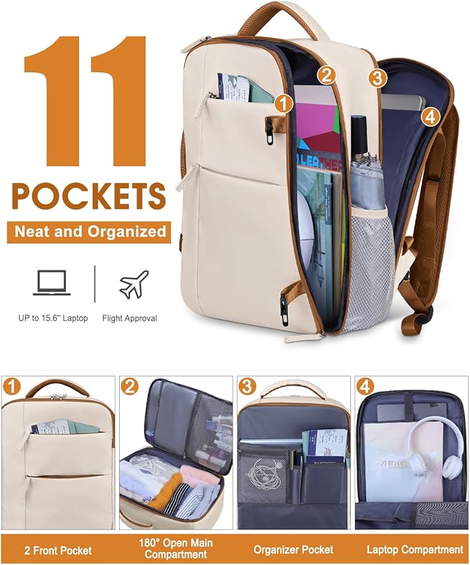 Capolo Travel Backpack for Women Men Waterproof Laptop Backpack Airlines - Image 3
