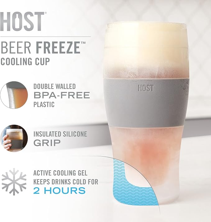 Host Freeze Beer Glasses, Frozen Beer Mugs, Freezable Pint Glass Set, Insulated - Image 2