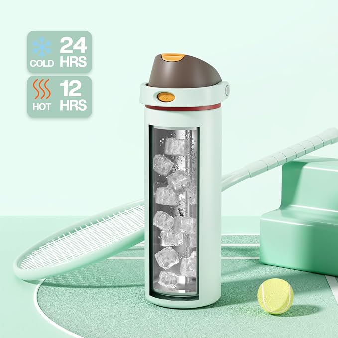 POWCAN 24 oz Travel Water Bottle: 2-in-1 Push-Button Spout & Quick-Flip Straw - Image 3