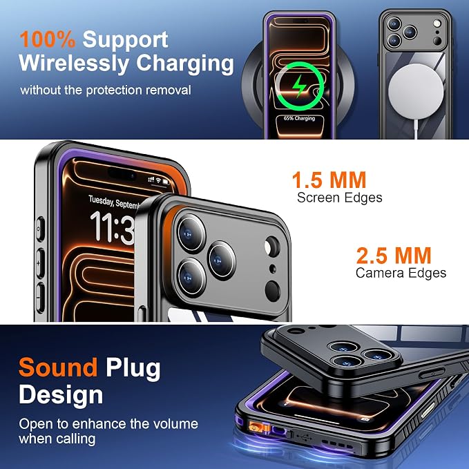 SPIDERCASE for iPhone 17 Pro Max Case Waterproof, Built-in Lens & Screen - Image 5
